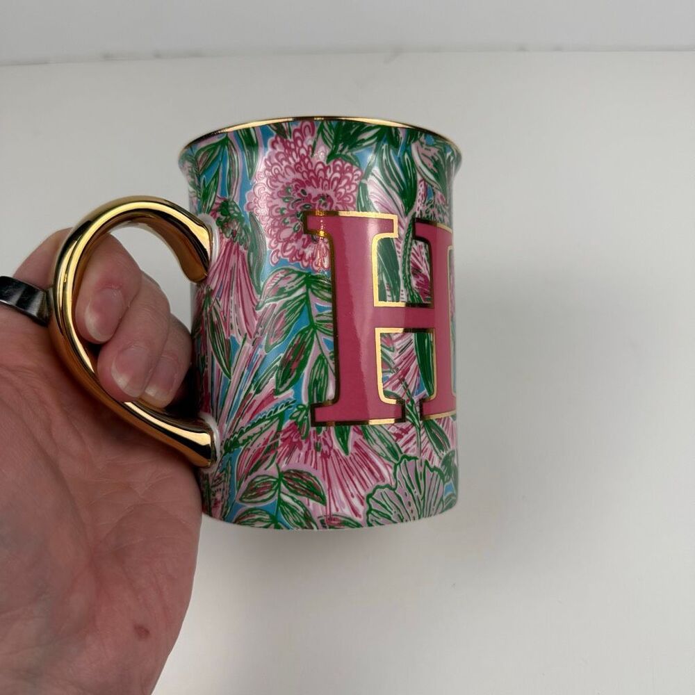 Lilly Pulitzer H Monogrammed Ceramic Mug - Picture 5 of 5